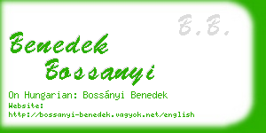 benedek bossanyi business card