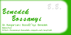 benedek bossanyi business card